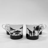 African Safari Bone China Mugs (Set 4)