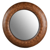 Burr Walnut Round Mirror 110cm