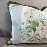 Sanderson Cecile Rose Lumbar Cushion with Brush