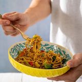 Coupe Bowl - Yellow & Blue Geometric