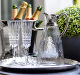Hammered Glass Jug with Silver Spout