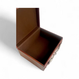 Tan Leather Box with Silver Bit Detail