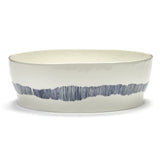 Ottolenghi Salad Bowl White with Blue Stripes