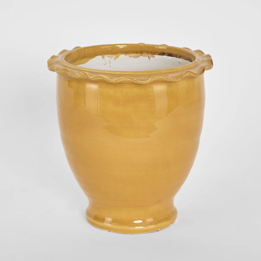 large mustard indoor plant pot Petal Pot Mustard – Odell Home