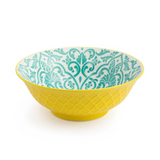 Ramen Bowl Yellow Blue Geometric