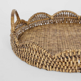 Rattan Scallop Tray Brown