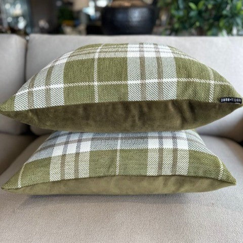 Tudor Green Check Cushion 55x55