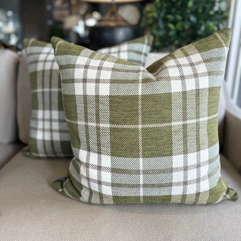 Tudor Green Check Cushion 55x55