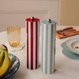 Burgandy Striped Column Salt or Pepper Mill