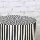 Stripe bone inlay side table