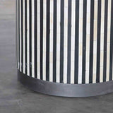 Stripe bone inlay side table