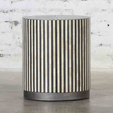 Stripe bone inlay side table