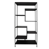 Black Staggered Metal Shelf