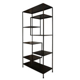 Black Staggered Metal Shelf