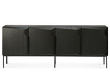 Oak Stairs Black Sideboard - 200cm