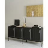Oak Stairs Black Sideboard - 200cm