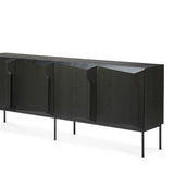 Oak Stairs Black Sideboard - 200cm