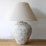 Tuscan Stone Lamp Large w 56cm Biscotti Lampshade