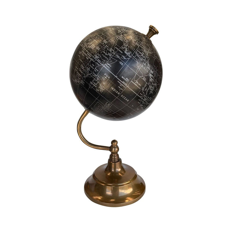 Black Globe with Gold Base