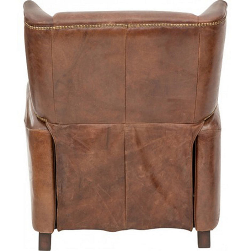 Vintage Cigar Brown Leather Recliner Armchair