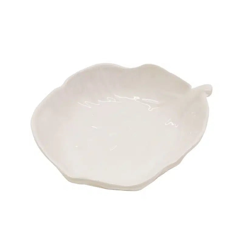 Cabbage Melamine Small Leaf Dish - White