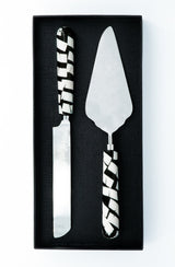 Black & White Cake Server Set