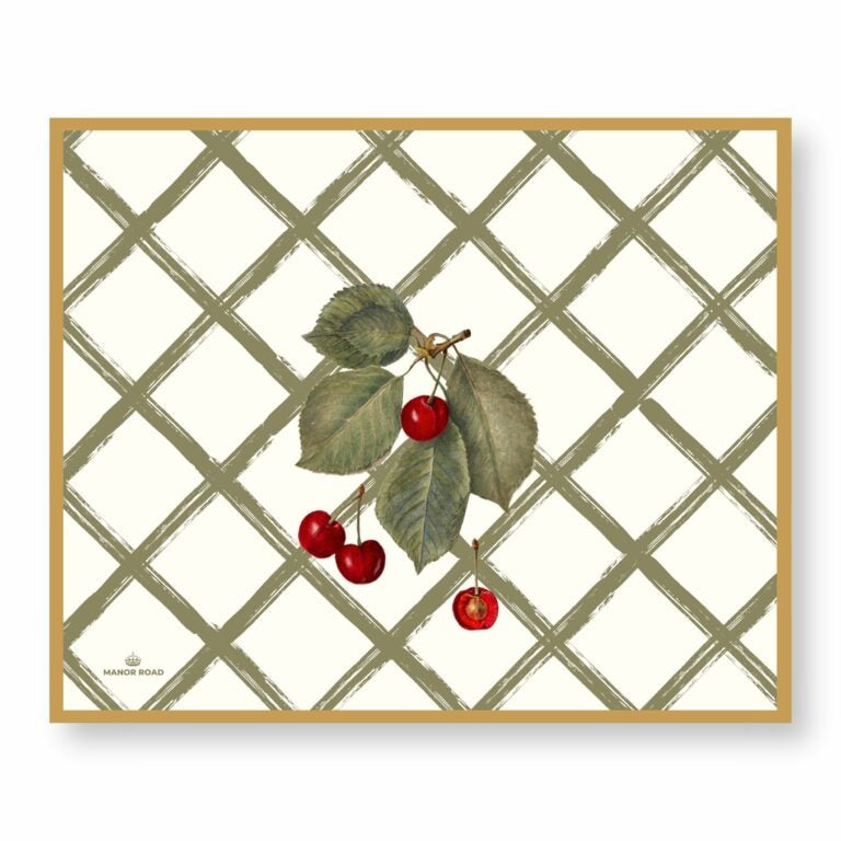 Cherry Canvas Paper Placemat Pad