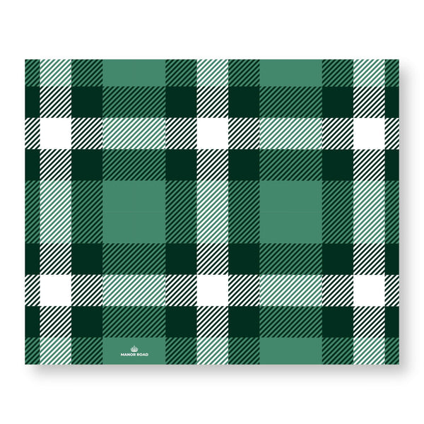 Classic Plaid Green Paper Placemat Pad