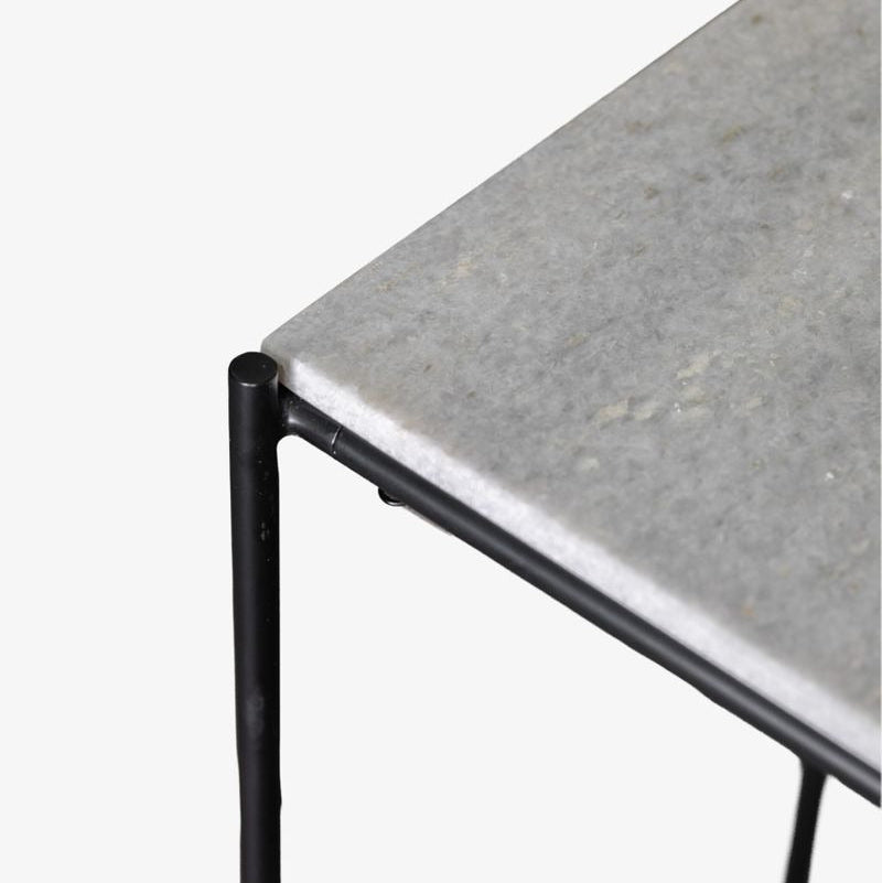 Cross Bar Iron & Marble Console