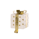 White & Gold Polka Dot Box Stocking Holder