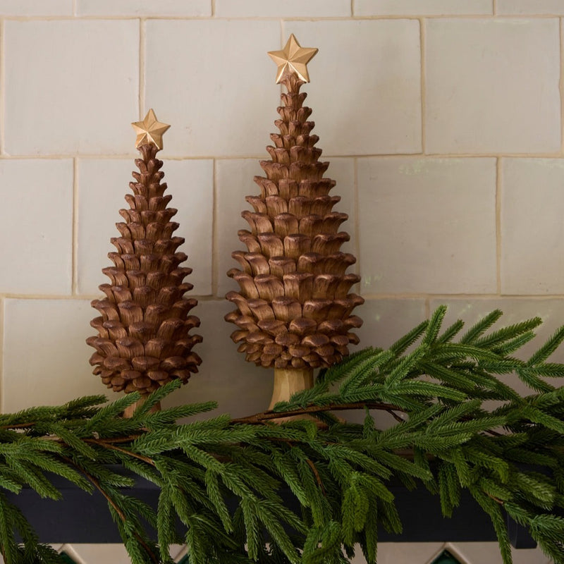34.5cm Pinecone Tree with Star