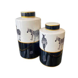 Decorative Zebra Jar - Tall