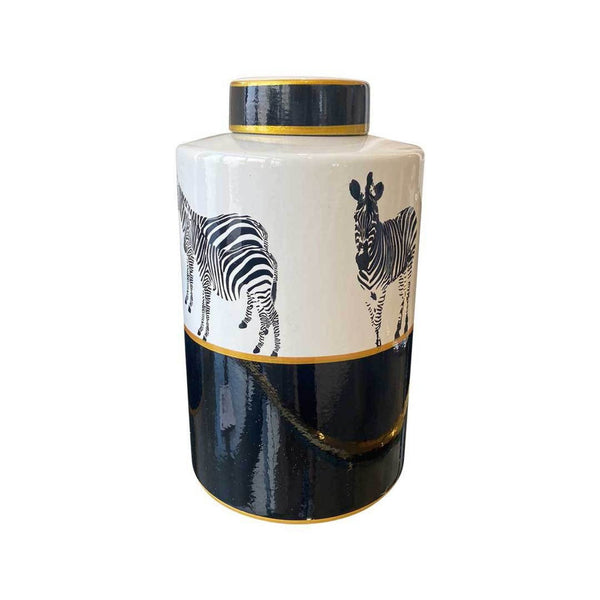 Decorative Zebra Jar - Medium