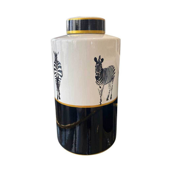 Decorative Zebra Jar - Tall