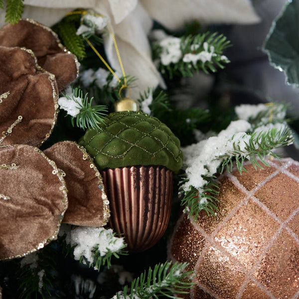 Velvet Topped Acorn Bauble