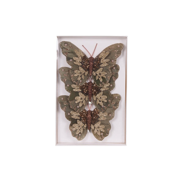 3pk Chocolate & Sage Butterflies