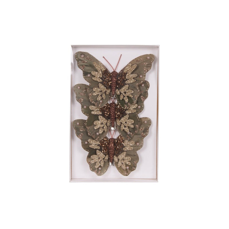 3pk Chocolate & Sage Butterflies