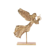 Gilded Angel with Harp 47cm