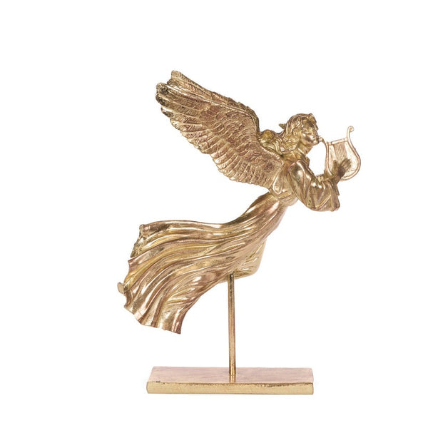 Gilded Angel with Harp 47cm