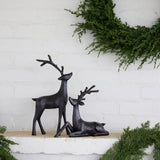 Carved Standing Black Reindeer