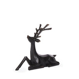Carved Sitting Black Reindeer