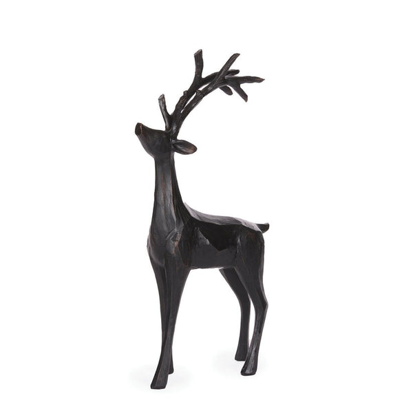Carved Standing Black Reindeer