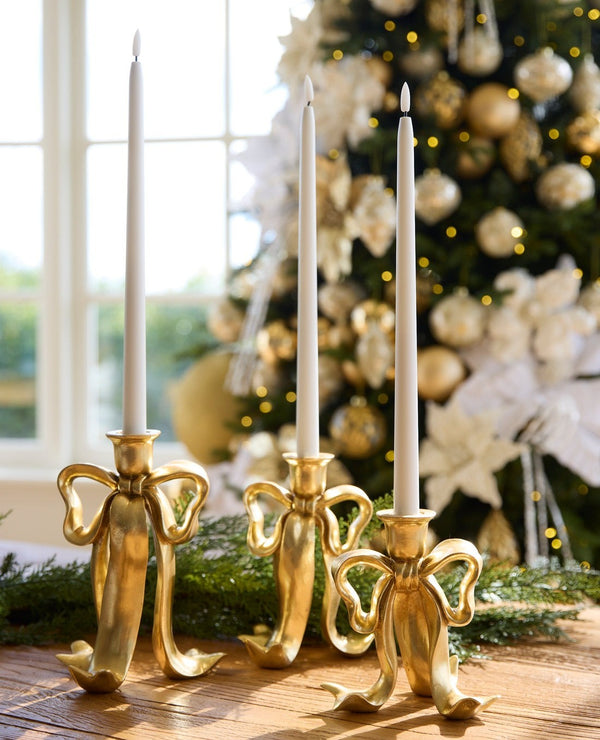 Gilded Bow Candle Holder - Medium