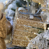 Large Champagne Mirrored Glitter Gift Box