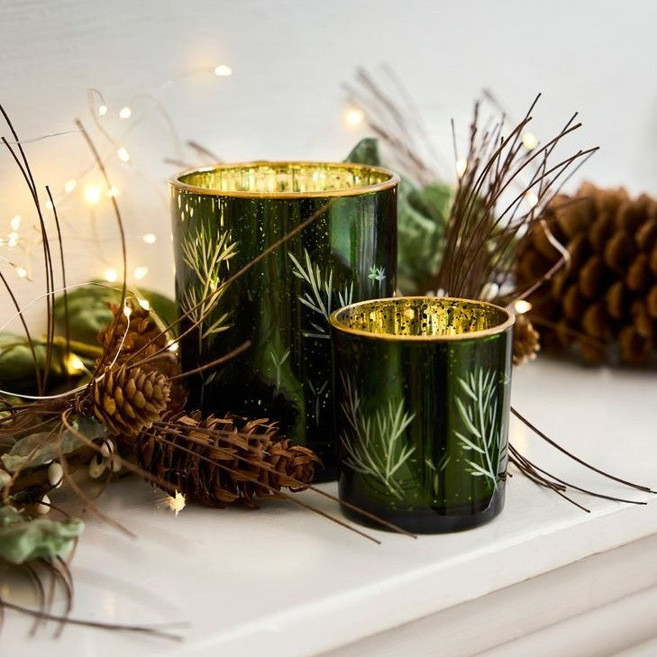 Etched Votive Green - Small