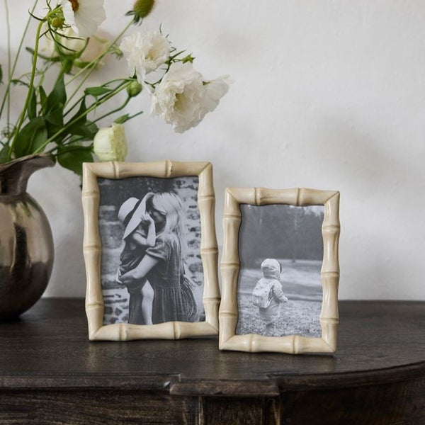 Faux Bamboo Cream Photo Frame 4x6