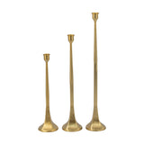 Gold Taper Candle Holders - Set of 3