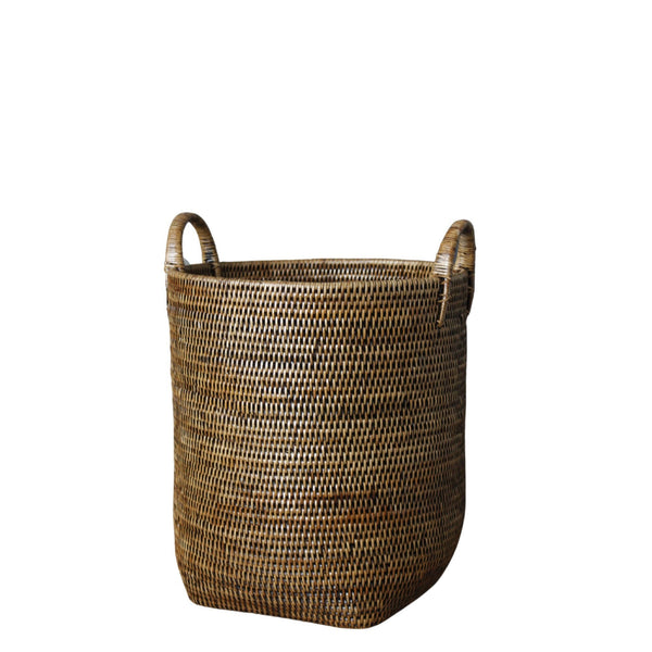 High Rattan Basket with Handles