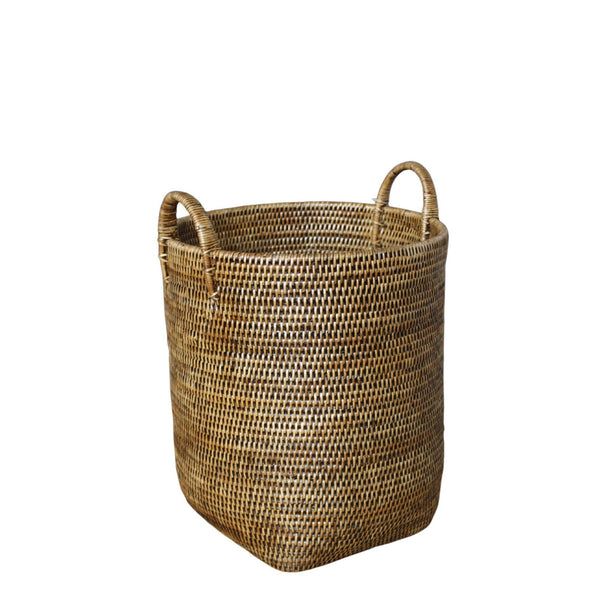 High Rattan Basket with Handles