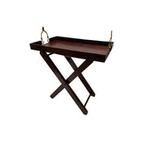 Leather Butlers Tray with Brass Stirrup Handles